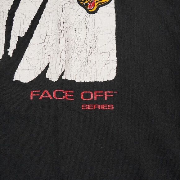 VTG Cam Neely Shirt Mens Large Black Face Off Bruins Signature Fruit Loom Flag - Picture 8 of 14